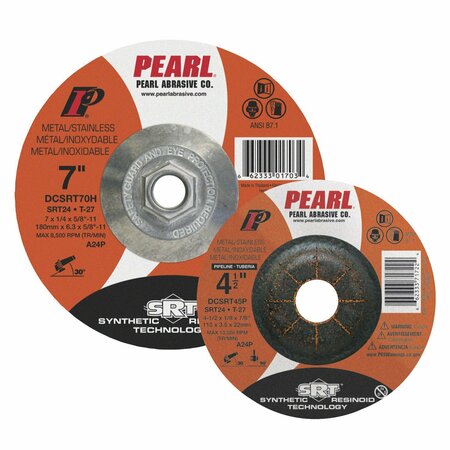 Pearl SRT DC Grinding Wheel 4-1/2 x 1/4 x 5/8-11 SRT24 T-27 DCSRT45H